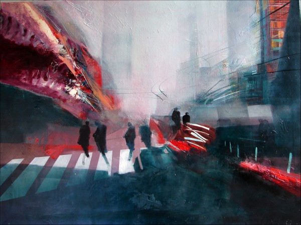 Урбани пејзаж, уље на плтну, 55x65