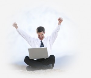 happy man laptop rock3