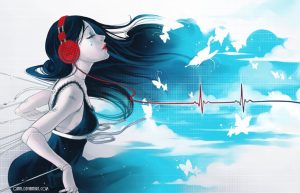 anime-women-with-headphone-listeng-to-music-wallpaper